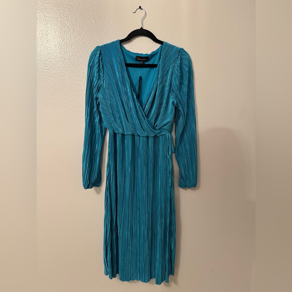 Chic Long Sleeve Teal Dress